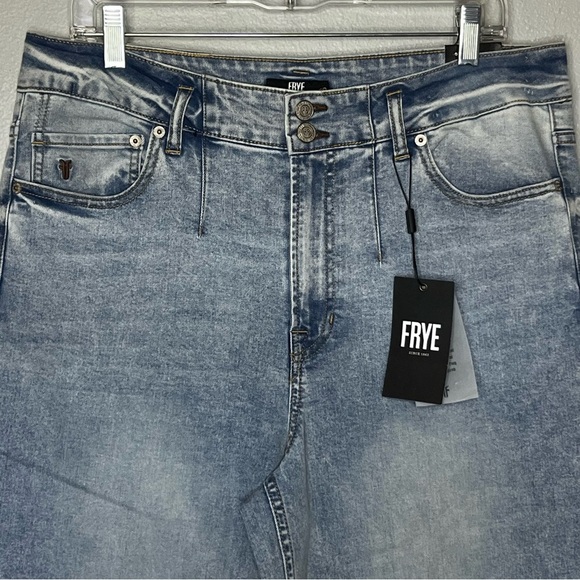 Frye Carly Crop Wide Leg Denim Jeans Women 30 Light wash Blue Highrise NWT - Picture 3 of 12